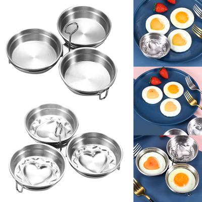 Eierkocher in Herz- und Sonnenform, multifunktionaler Eierkocher aus rostfreiem Stahl mit Antihaftbeschichtung, Eierform zum Backen von Frühstück