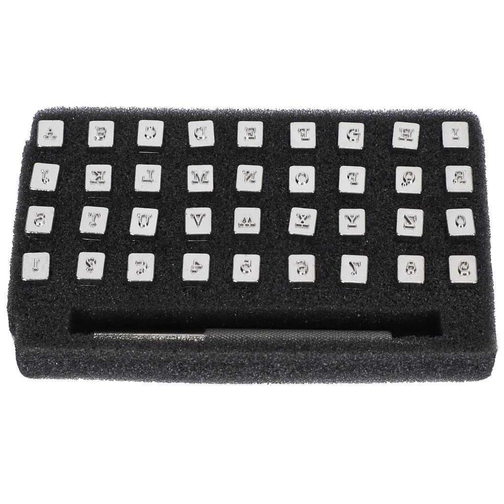 36Pcs Leather Stamp Pattern Number Alphabet Punch Carving 1Pc Handle Craft DIY Tool 3.5mm