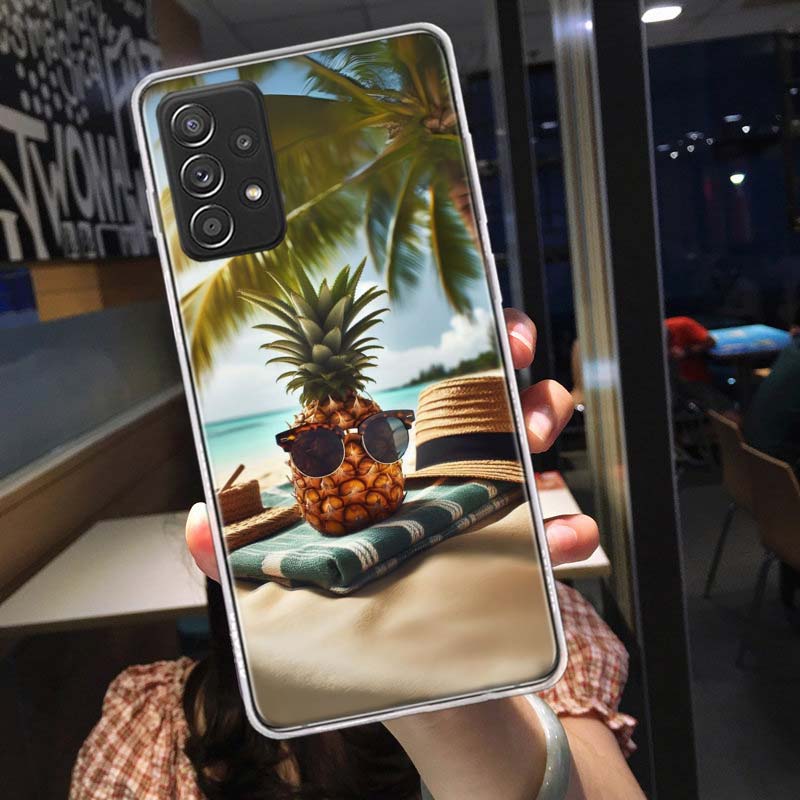 Harvest Pineapple Phone Case for Samsung A54 A57 A37 A17 A14 A15 A12 A24 A34 A55 A35 A25 A52S A07 A05S A04S A22 A32 A72 Galaxy N