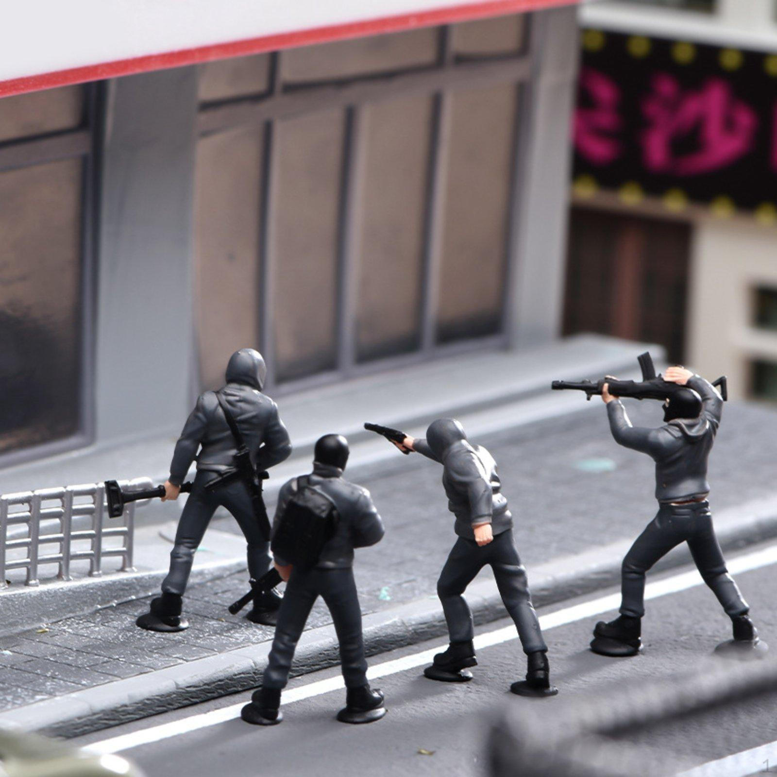 4 шт. 1:Фигурки людей масштаба 1:64 Миниатюрные смоляные фигурки Реквизит Песочницы Диорамы для