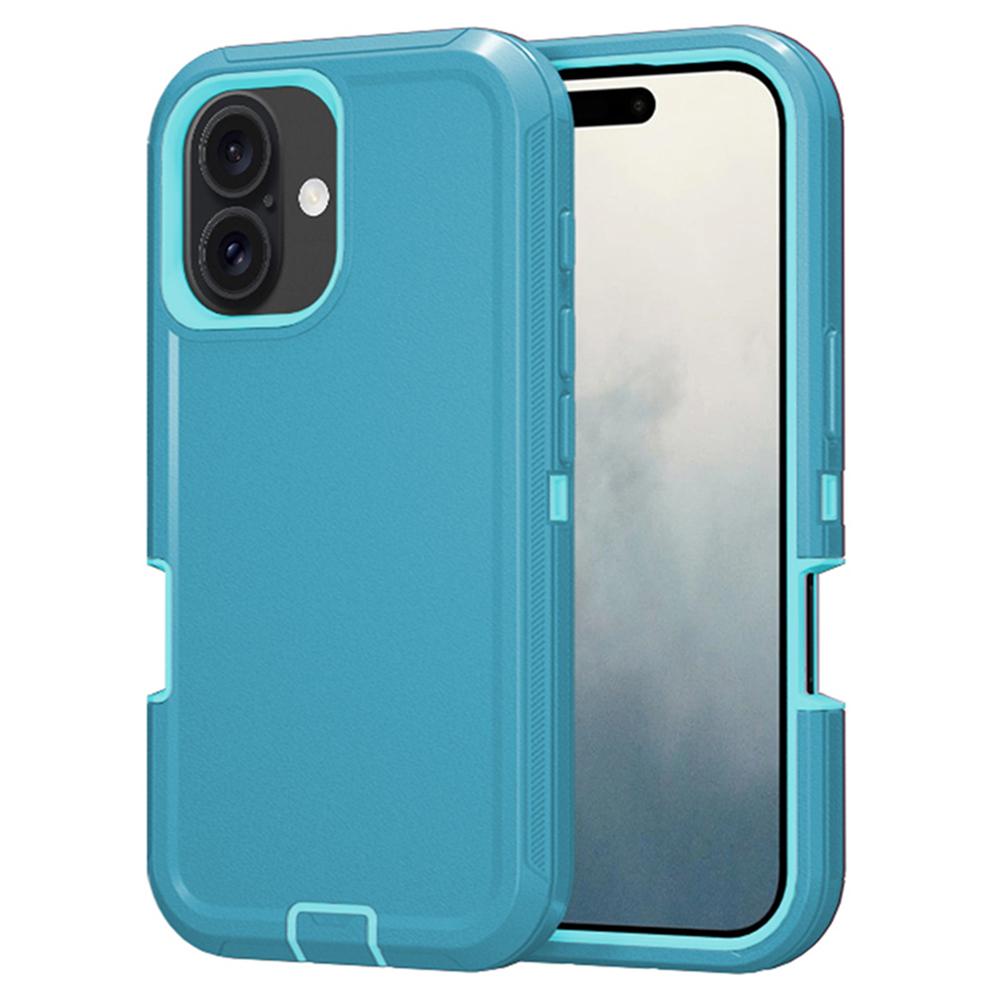 

For iPhone 16 Plus Case Detachable PC+TPU Drop-Proof Back Cover Lake Blue Sky Blue