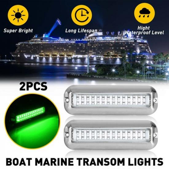 42LED Underwater Boat For MARINE Transom Light 316 Steel Stainless Pontoon Green