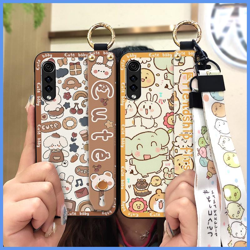 Anti-knock Anti-dust Phone Case For LG Velvet 4G/5G Lanyard Dirt-resistant Soft case Wrist Strap Fashion Design Cute