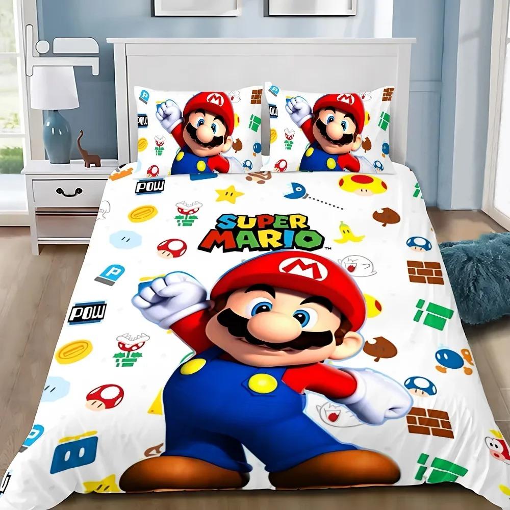 Super Mario Duvet Cover Set Comfortable and Warm Bedding Set for Decorating Your Bedroom and Enhancing Home Life for Teens Gifts