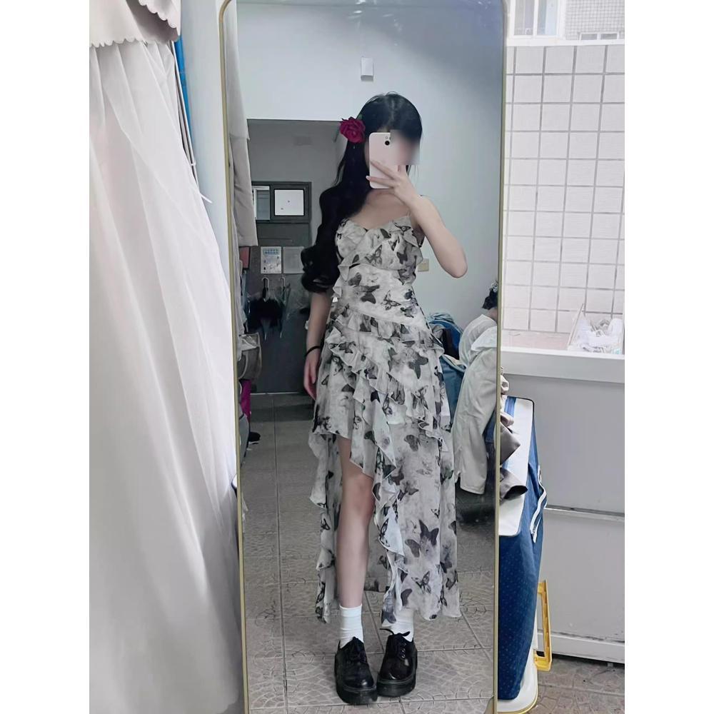 

Элегантное французское цветочное платье-майка макси с акцентом на талии - Необычный зрелый стиль для женского лета S (up to 45kg)