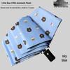 Triple-Fold Forest-Style Umbrella with 8 Ribs, Thick Black Coating for Sun Protection & Rain Shade