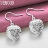 925 Sterling Silver Heart AAA Zircon Earrings Wedding Jewelry