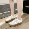 Little white shoes women's first layer cowhide 2025 new popular German training shoes spring and autumn versatile inner height increase thick basepl
