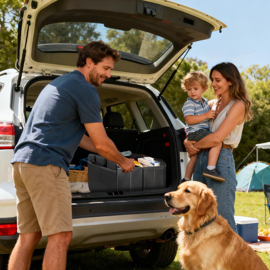 Trunk Organizer For SUV Foldable Waterproof Large Capacity Large Cargo Car Storage Organizer For Truck RV Sedan Automotive Home