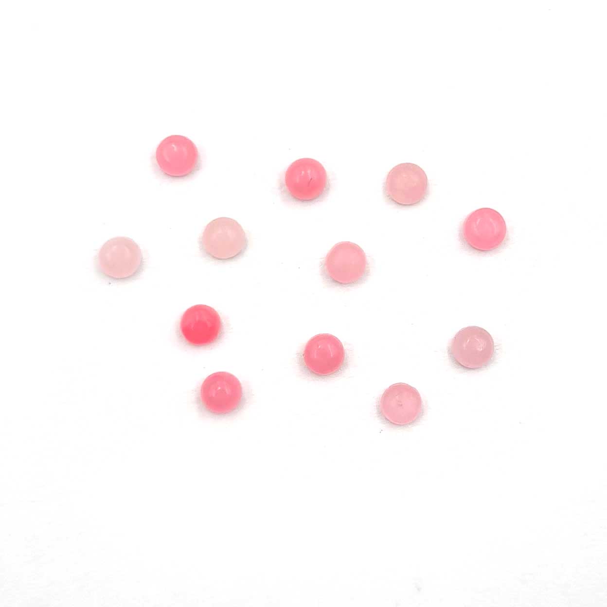 Dyed Pink Jade Round Cabochon Loose Gemstone Lot 12 Pcs 3 MM 2 CT For Jewelry Making 3 MM розовый
