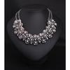 Retro Flower Rhinestone Short Collarbone Necklace Exaggerated Personality Fashion Women'S Accessories