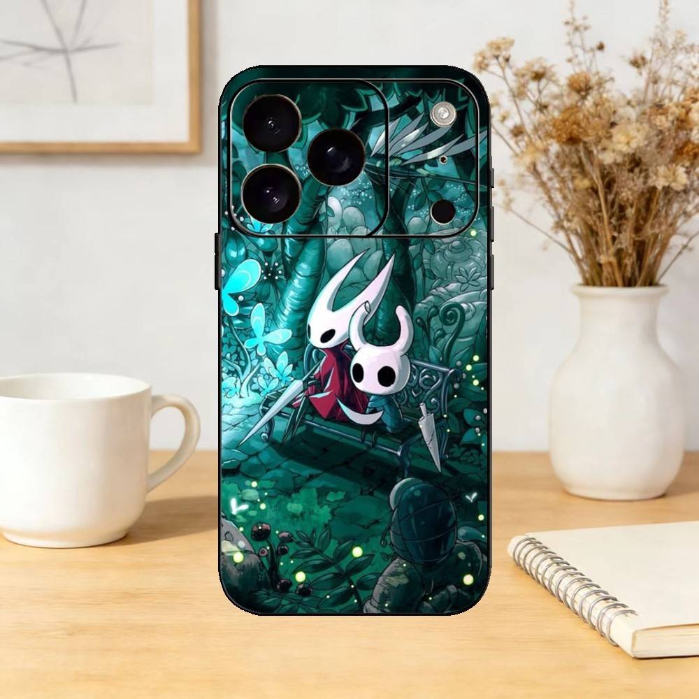 Game H-Hollow K-Knight Phone Case For iPhone 17,16,15,14,13,12,11 Plus,Pro Max,SE4Soft Silicone Black Cover