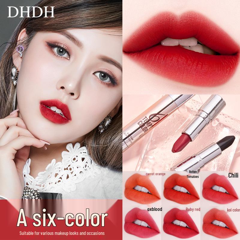 DHDH Elk Light Luxury Magic 6-in-1 Dual-Ended Matte Lipstick - Long-Lasting, 6 Colors. 3.8g+3.8g