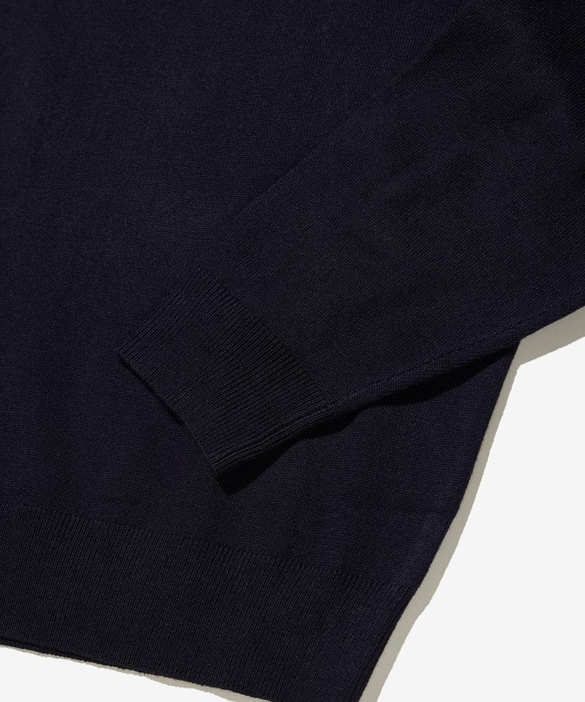 Seutaendeuobeo Crop Round Neck Knit [Dark Navy]