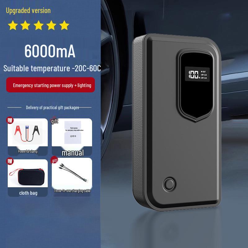 Portable Car and Motorcycle Jump-Start Air Pump with Emergency Power Supply
