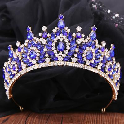 New European Style Bridal Crown, Atmospheric Crystal Baroque Crown Headpiece, Palace Queen Crown Accessories