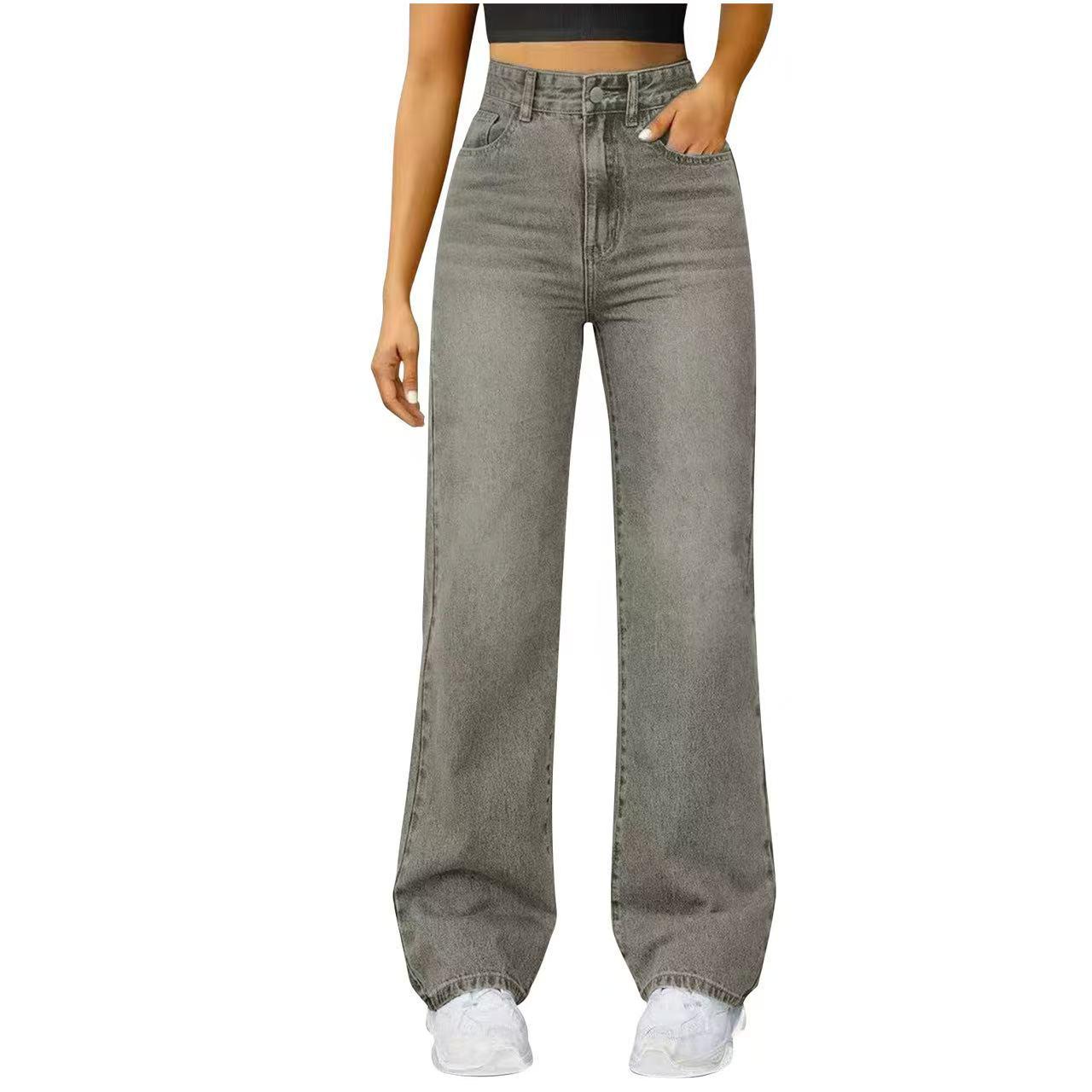 New Women s Loose Straight-Leg Jeans - European and American Style XS
