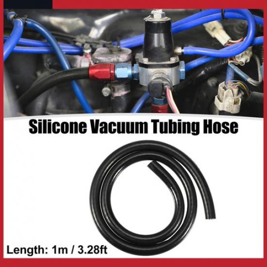 Universal Car Silicone Vacuum Tubing Hose Line Black ID 8mm 3.28ft Pack of 1