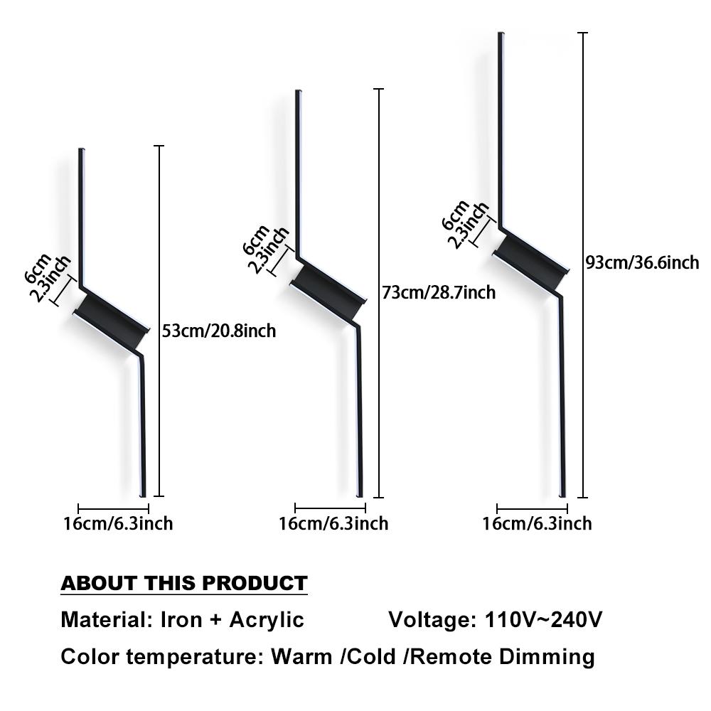 Hockey Interior Wall Light Remote Control LED Wall Lamp Bedroom Decoration Modern Indoor Lighting Lamps 53CM 73CM 93CM LED Light