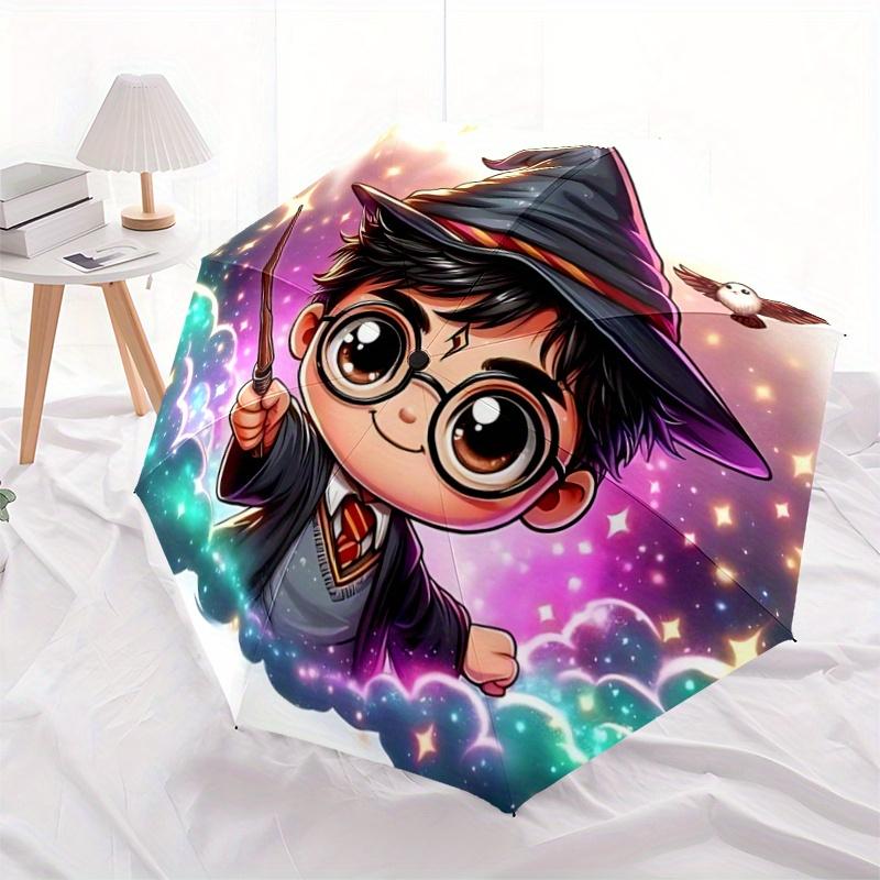 

1pc Cartoon Harry Potter Automatic Opening and Closing Umbrella - Suitable for Various Occasions, Outdoor Activities, Lightweight and Durabl