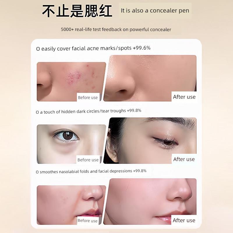 Celebrities Recommend Multi-Use Blush Stick, Concealer, Eyeshadow, and Lipstick, Four-In-One for Covering Tear Troughs and Dark Circles, Genuine