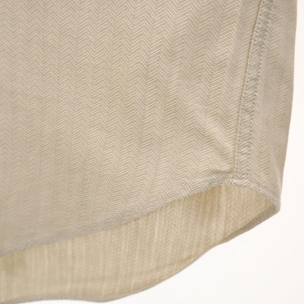 Salvatore Ferragamo Made In Italy Herringbone Pattern Long Sleeve Cotton Shirt Men's Used