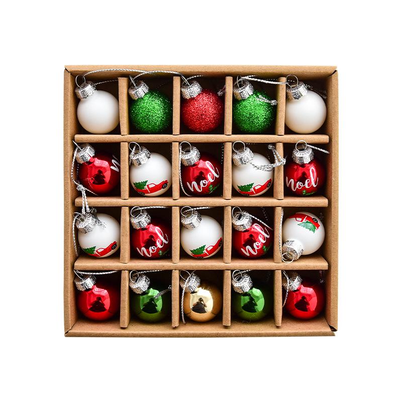 Painted Christmas Tree Glass Ball Pendant Decoration