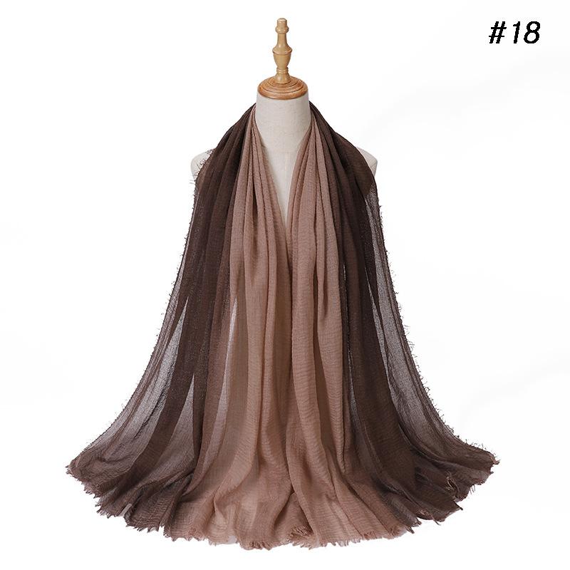 Gradient Color Cotton Linen Scarf Travel Camping Shade Long Scarves Shawl Head Wraps Headscarf Neckerchief Women Muslim Hijabs