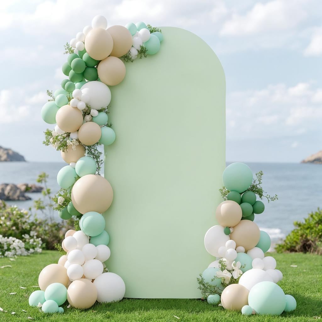 Wedding Arch Backdrop Cover Spandex Fitted Round Top Chiara Arches Backdrop Cover for Birthday Party Ceremony Banquet Decoration