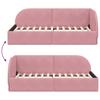 Corner Bed Frame Pink 90 X 190 Cm Velvet