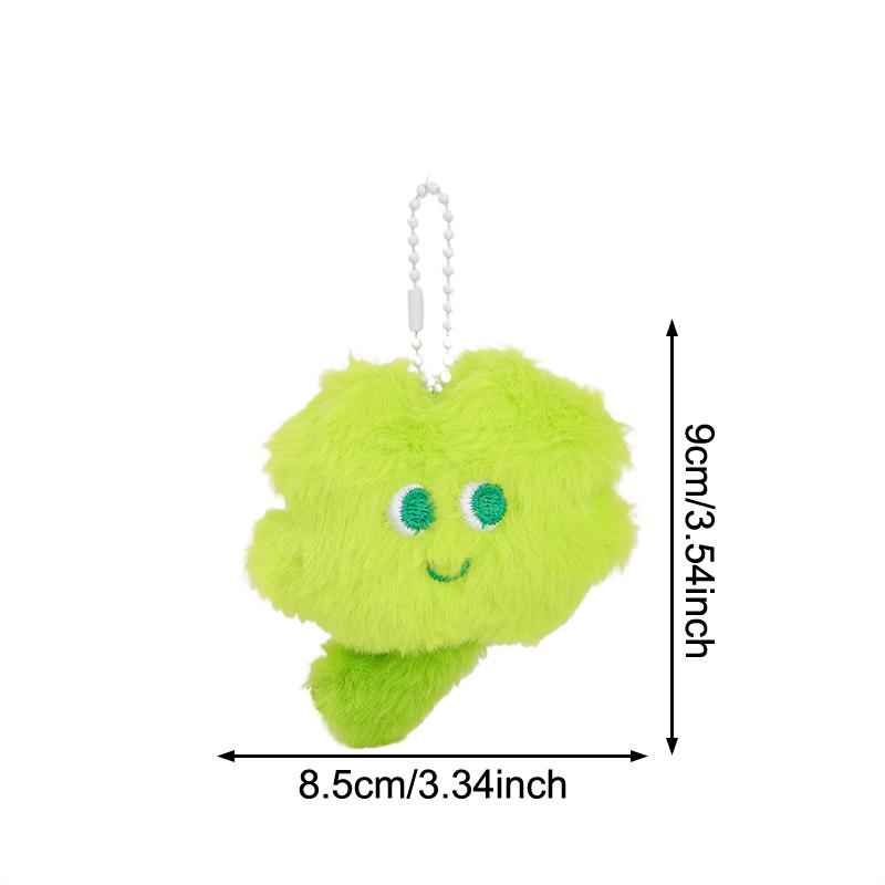Fashion Plush Lucky Grass Keychain Cartoon Four Leaf Clover Keychain Pendant Exquisite Backpack Decoration Accessories Gifts