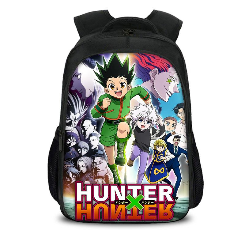 HUNTER × HUNTER Double Layer Backpack Anime Printed Lightweight Kindergarten Primary School Boys and Girls Best Birthday Gift