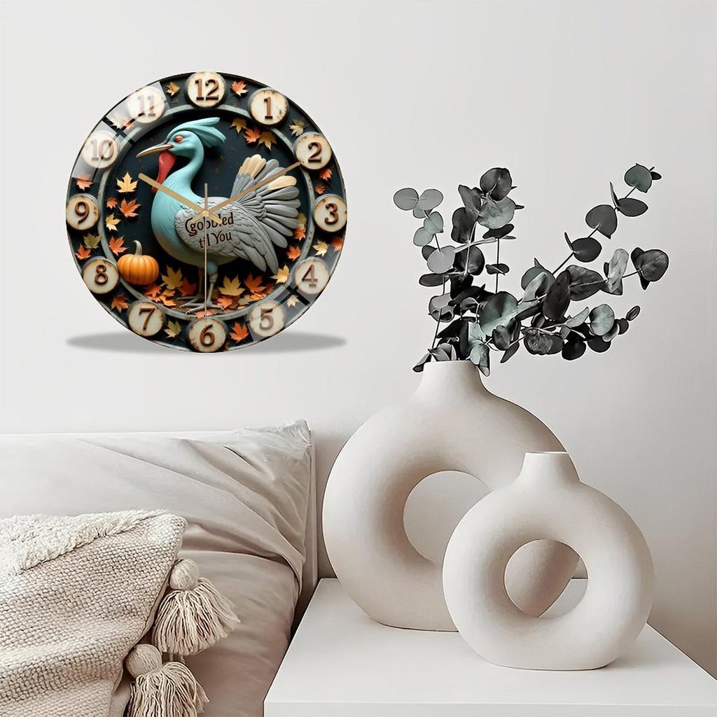Minimalist 30cm Diameter Glass Wall Clock with Simple Markers and Modern Style