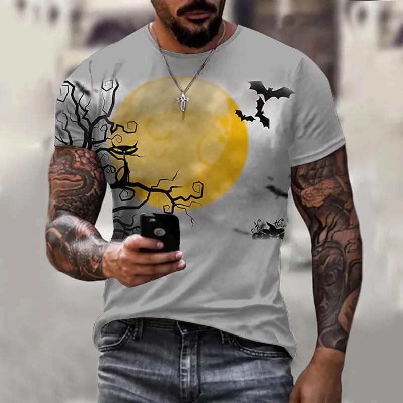 Fashion Terror Funny Pumpkin Shape 3D Printed Graphic T Shirts For Men Halloween Festival Casual Personality Round Neck Tees Tops