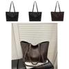 Street Style Womens Tote Bag Large Capacity Pu Handbag With Isolid Color Design And Letter Embossing For Office Use
