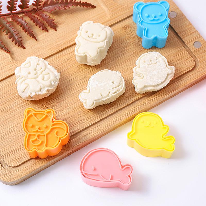 4 bucăți/set forme de bile de orez cu animale din desene animate, forme creative pentru biscuiți de uz casnic pentru bucătărie, forme drăguțe pentru biscuiți de vânt