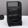Black Desktop Organizer Metal Stationery Organizer Pen Container Desk Organizer  For Home