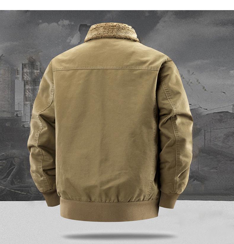 Men's Plus Velvet Double-Sided Lambswool Jacket - Large Size, Winter Warmth Coat