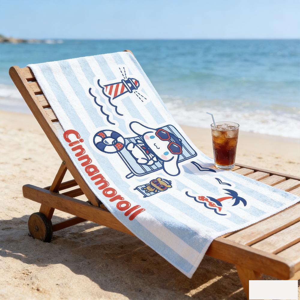 Absorbent Towel, Soft Bath Towel, Household Bath Towel, Cinnamoroll (Big Ear Dog) Sanrio Quick-Dry Beach Towel