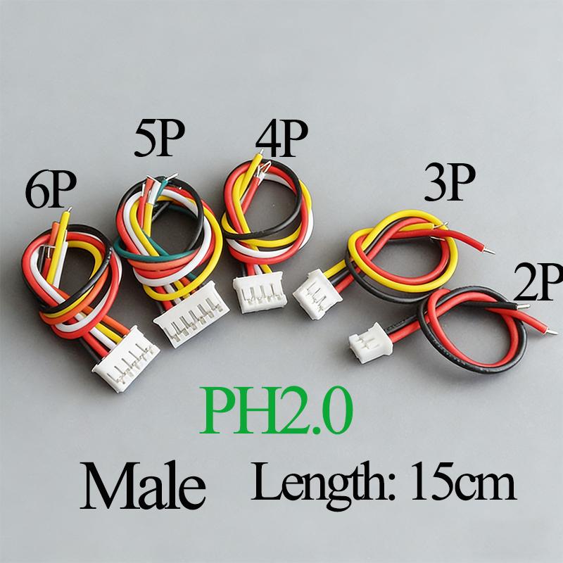 10Pair Ph2.0mm Terminal Wire 2P3P4P5P6P Male And Female Aerial Docking Connection Wire Battery Power Cord 15cm Cable
