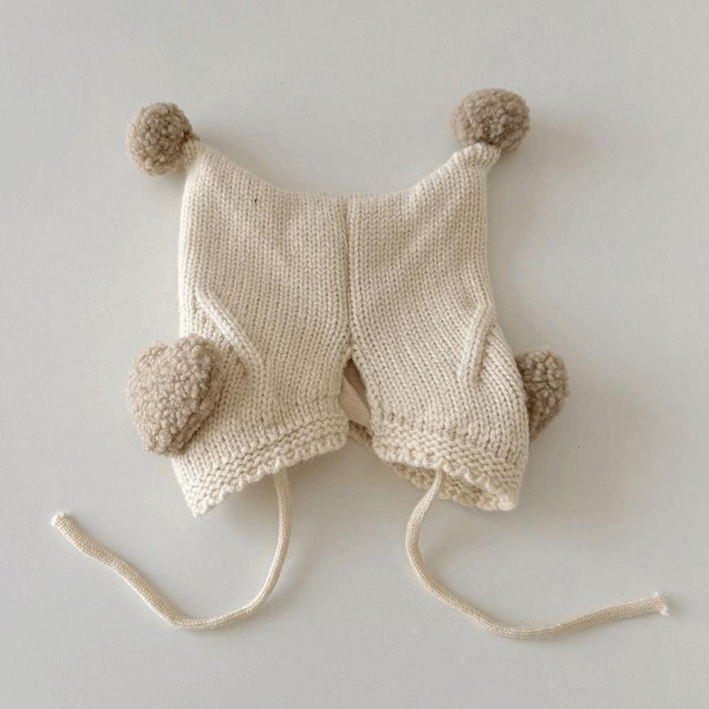 Cold-Resistant Toddler's Plush Knitted Hat Cute Kids Ear Protection Hat Photography Props