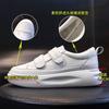 Little White Shoes Women's Autumn New Women's Versatile Platform Leather Women's Shoes Velcro Casual Flat Shoes Single Shoes