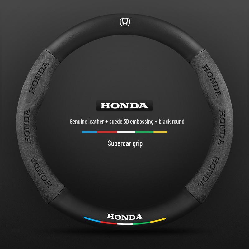 Honda UR-V 17-20 Winter Steering Wheel Cover - Genuine Leather, Suede, Carbon Fiber, Ultra-thin
