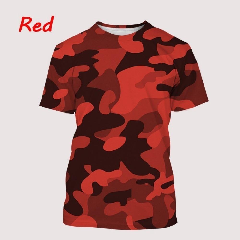 Summer Camouflage T-shirt, Unisex T-shirt, Short Sleeved Off Shoulder T-shirt, Camouflage Commander T-shirt