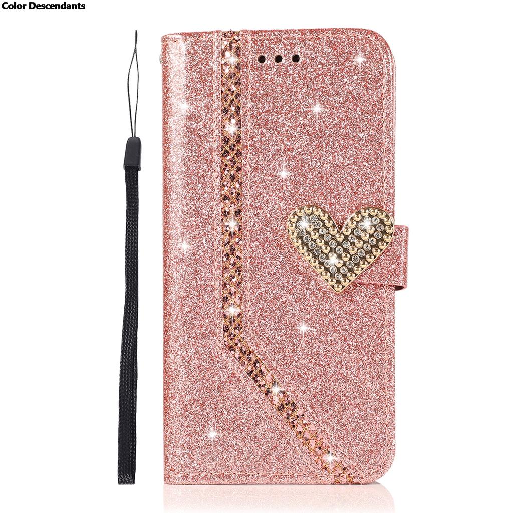 Shiny Case For iPhone 17 Pro Max AIR 16 E 15 14 13 Pro Max 12 MINI 11 Pro X XR XS XS Max 7 8 Plus Wallet Flip Leather Case