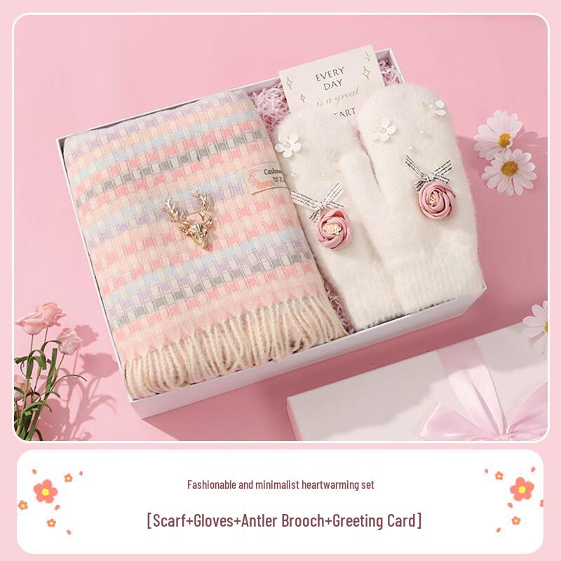 Подарочный набор AQ: Праздничный шарф и перчатки