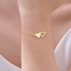 Jewelry Stainless Steel Double Heart Bracelet Plated 18K Gold Women'S Versatile Jewelry Br-918