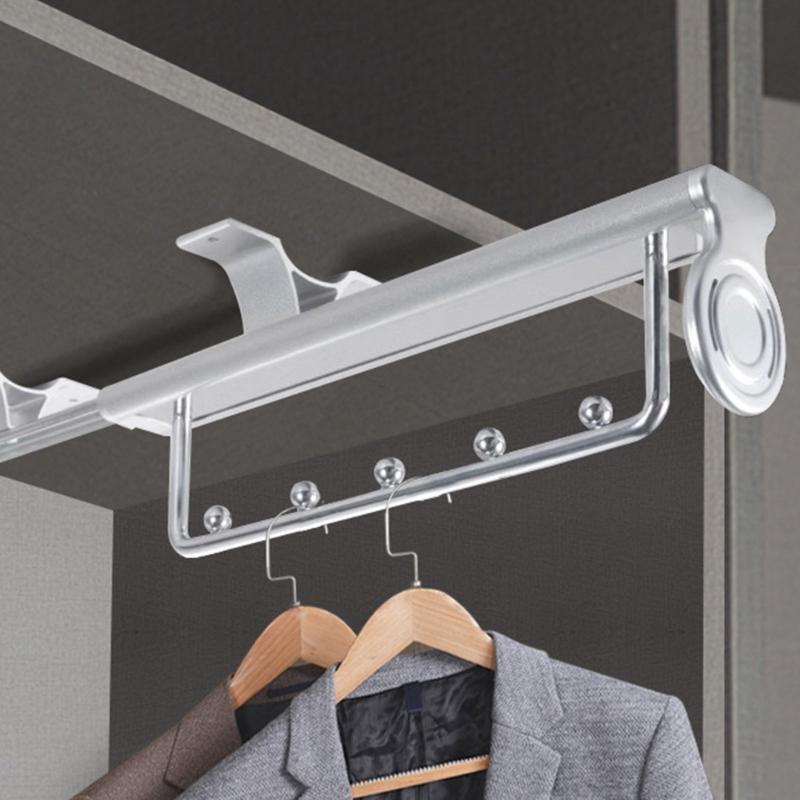 Telescopic Clothes Hanger Clothes Rack Storage Device for Wardrobe Vertical and Longitudinal Rod Clothes Hanging Rod