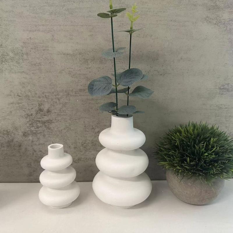 Handcraft Silicone Vase Maker Unique Wedding and Party Decoration Making Mould Round Floral Containers Making Mold