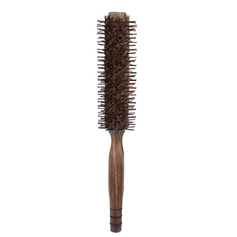 Small Round Hairbrush with Boar and Nylon Bristles Perfect for Blow Drying and Styling Short Thin Fine Hair